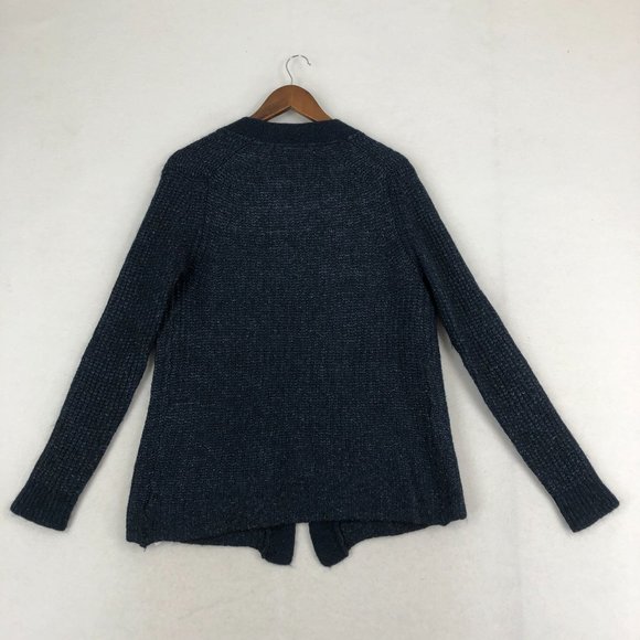 Banana Republic Women's Size Medium Blue Merino Wool Alpaca Grandpa Cardigan - Picture 10 of 10